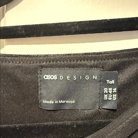 ASOS Asymmetrical Black Dress with Mesh Sleeves - Picture 2 of 4